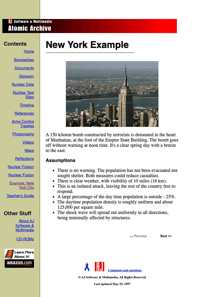 Atomic Age Website circa 1998 NYC Example