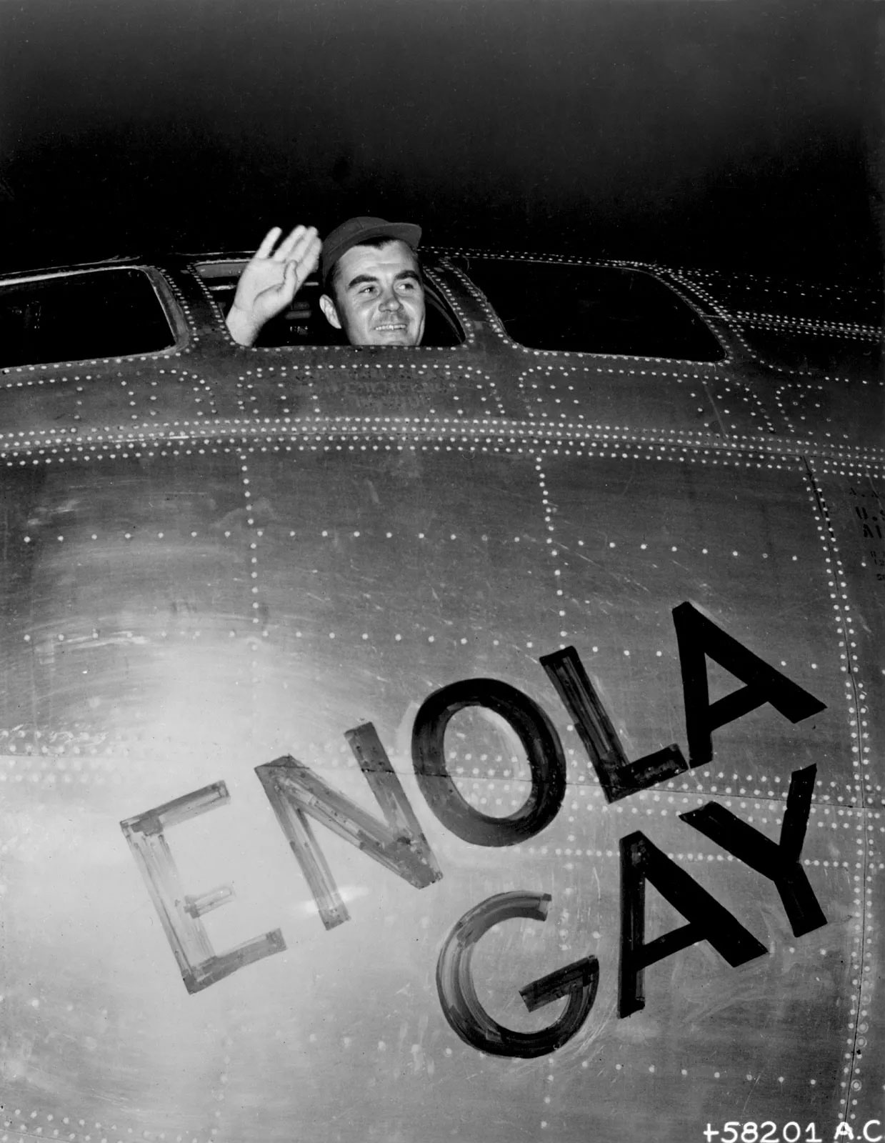 Col. Tibbets aboard the Enola Gay